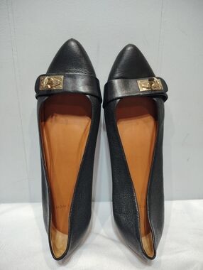 Givenchy Shark Tooth Sharklock Black Leather Flats EU 39.5 US 9‎ Authentic